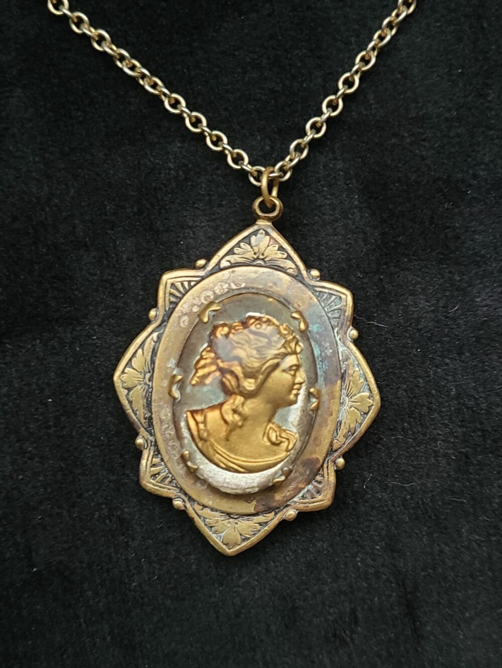 Antique Glass Cameo Locket